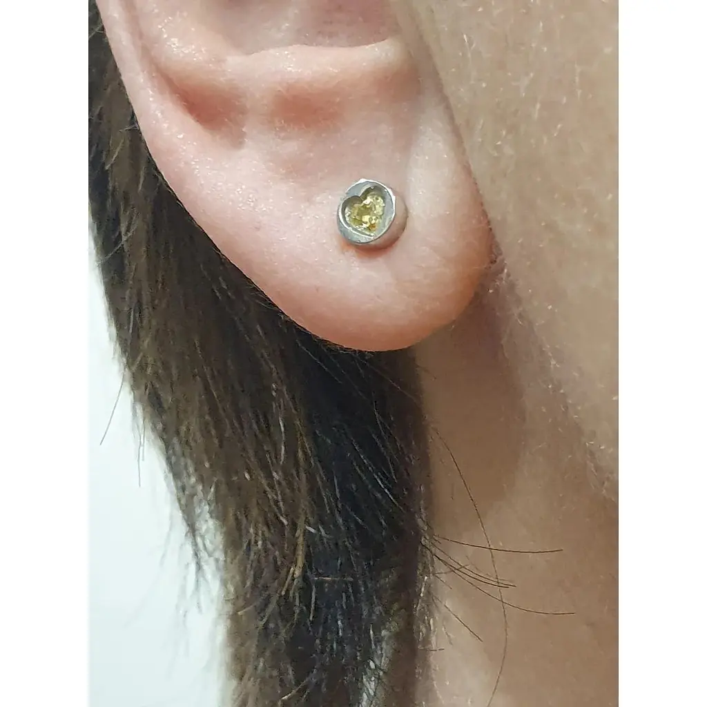 Срібні сережки Vegas з фіанітами. 20010Р Жовтий (Хризоліт) - фото 2