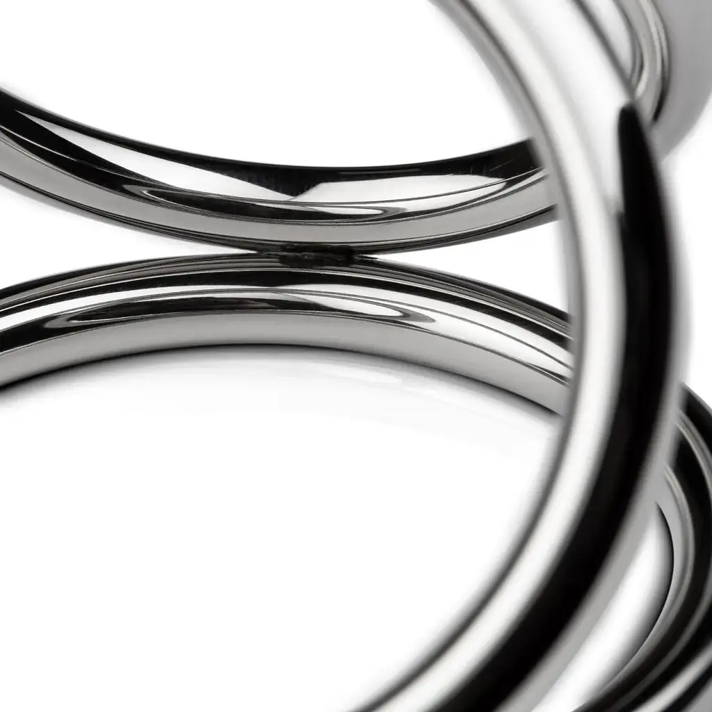 Тройное эрекционное кольцо Sinner Gear Unbendable - Triad Chamber Metal Cock and Ball Ring - Large - фото 2