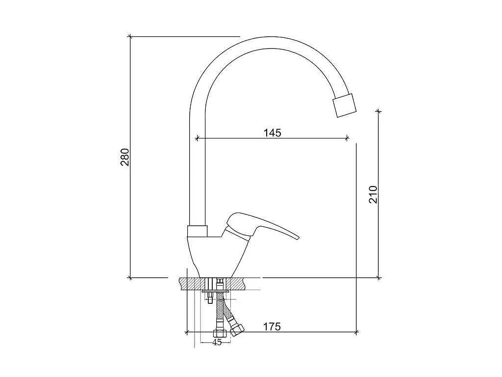 Змішувач Brinex на мийку білий 36W 007 (k35) BRIN36W007 - фото 2