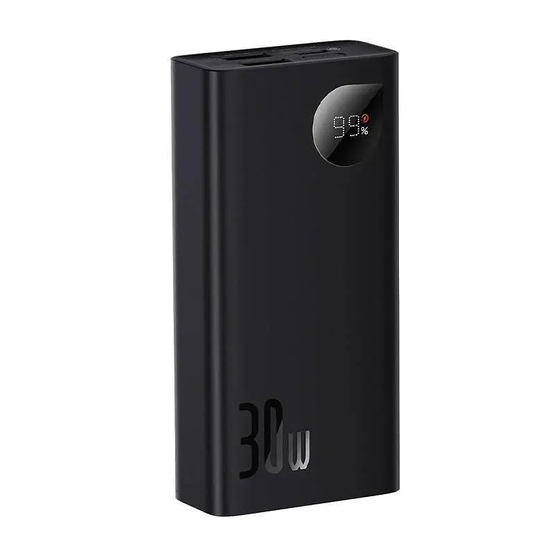 Внешний аккумулятор Baseus павербанк Adaman Metal Digital Display Overseas Edition 30W 10000 mAh Black (PPAD040101) - фото 5