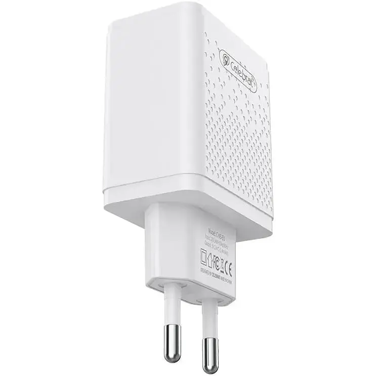 Зарядний пристрій Celebrat C-N5 2.4A 2USB + MicroUSB Cable White - фото 5