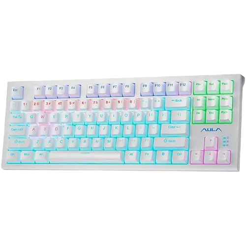 Клавіатура Aula F3032 Dark Yellow keys RGB White (6948391204680) - фото 4