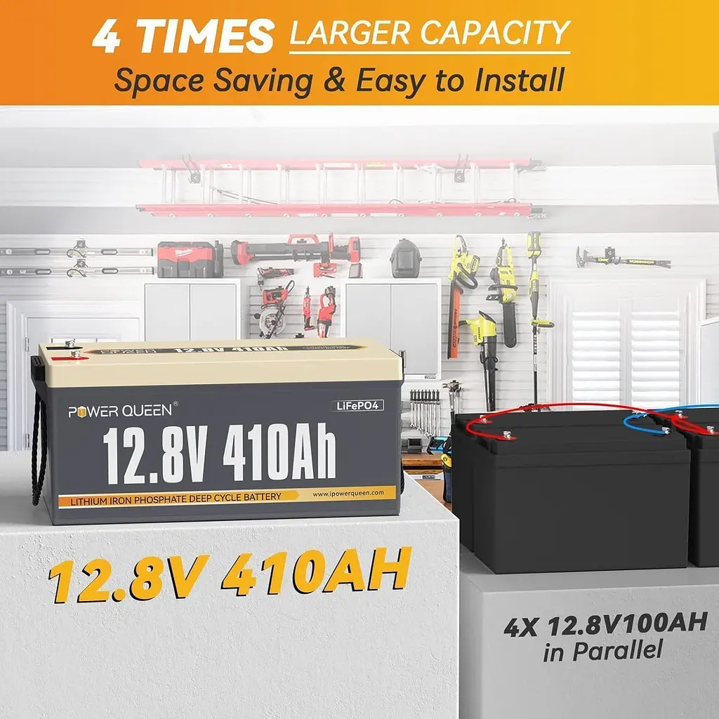 Акумулятор Power Queen LiFePO4 12V (12.8V/410Ah/5248Wh) (P12V410-250-BASIC-16-A250) [158031] - фото 7