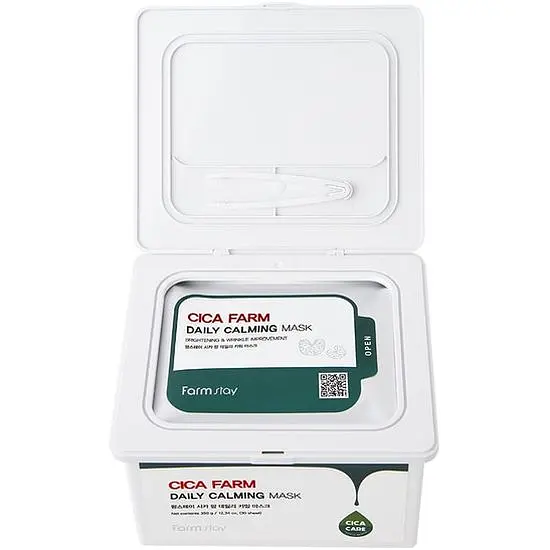 Набір масок для обличчя FarmStay Cica Farm Daily Calming Mask З0 шт. - фото 2