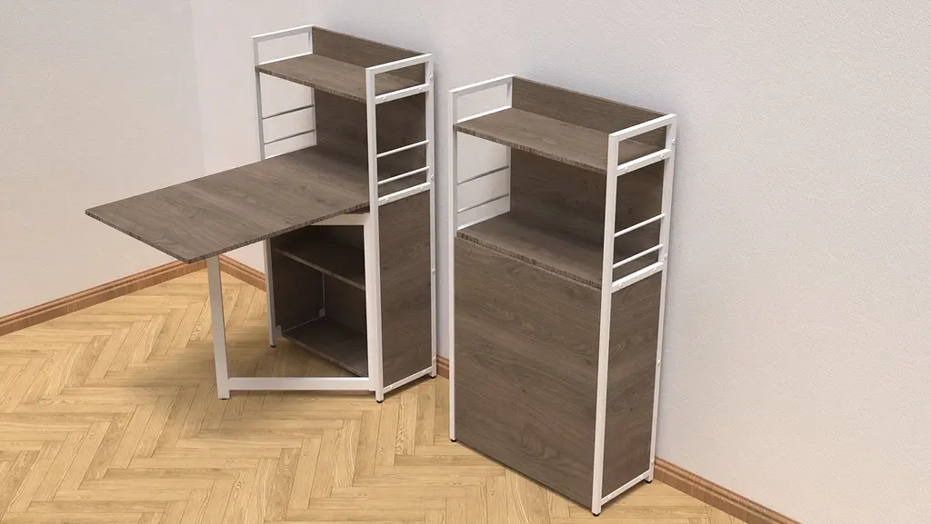 Стол книга с этажеркой Практик 1 Ferrum-decor 1200x640x990 Белый металл ДСП Дуб Сонома Трюфель 16 мм (FRD-104622) - фото 5