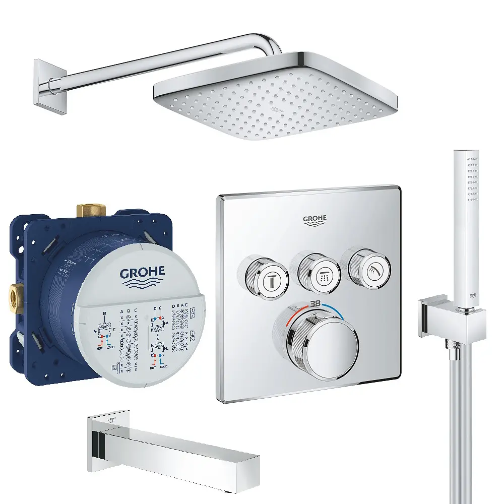 Душова система прихованого монтажу Grohe Grohtherm SmartControl 26415SC2, Хром