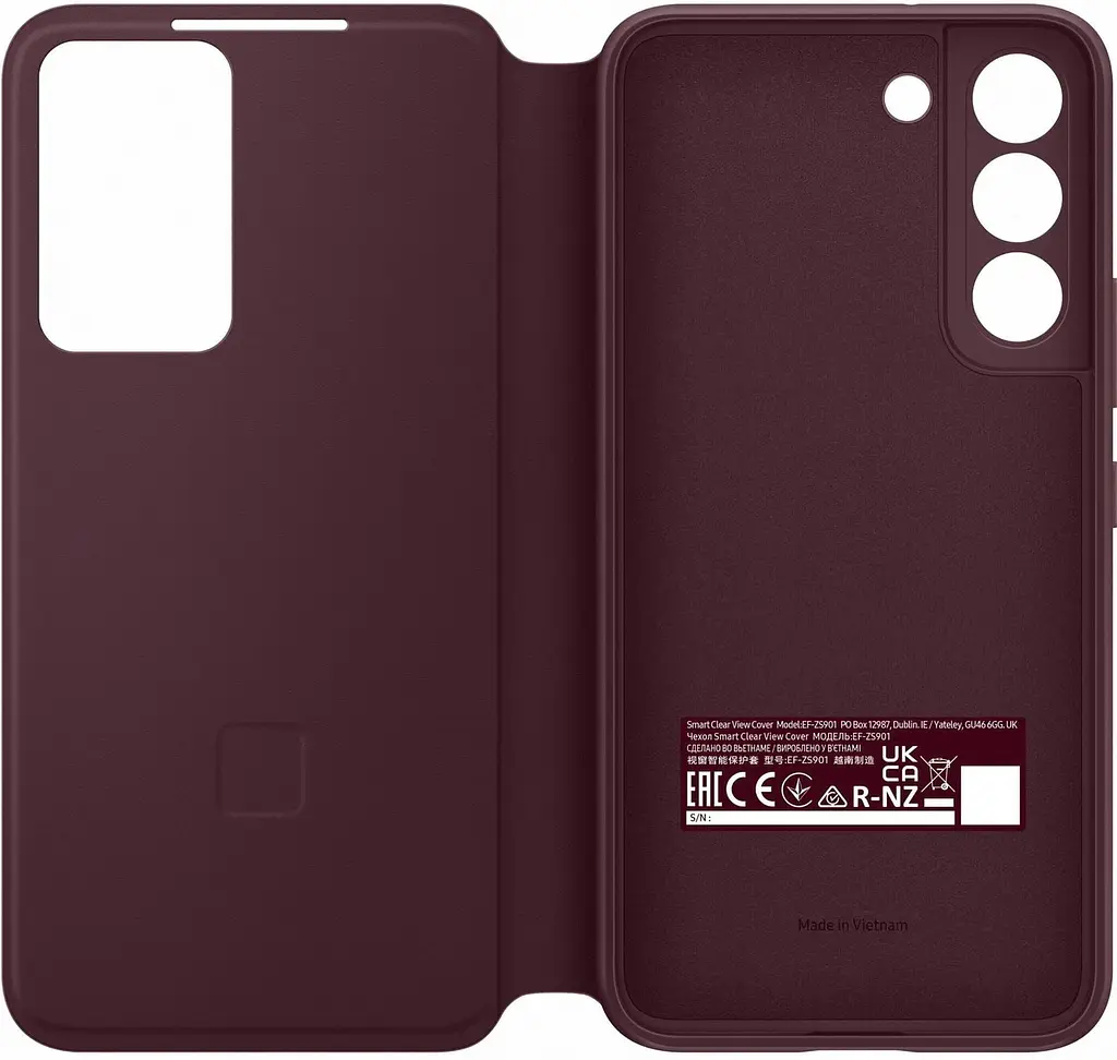 Оригінальний чохол книжка для Samsung Galaxy S22 Plus Smart Clear View Cover Burgundy EF-ZS906CEEGRU SM-906 - фото 5