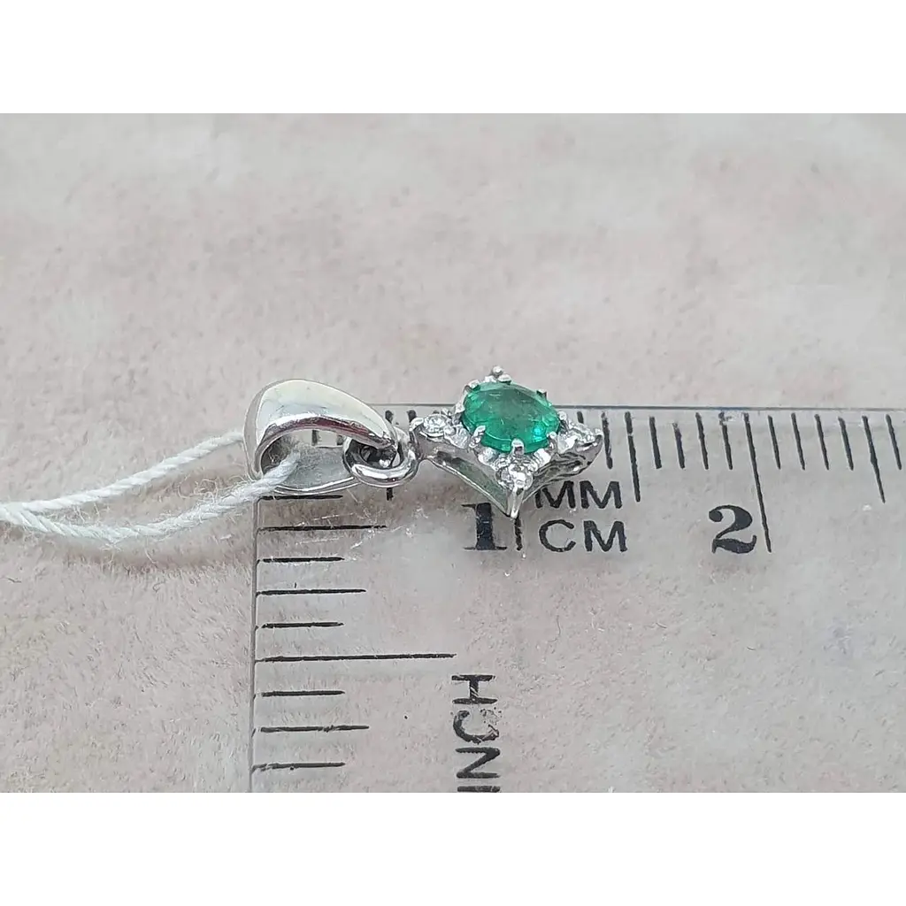 Золота підвіска Ірис з діамантами і смарагдом. 1ПИ31314 - фото 4