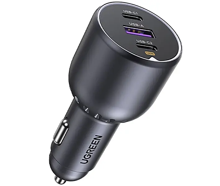 Автозаряджання UGREEN EC705 130 W 3xUSB (2xUSB-C+USB-A) чорна - фото 2