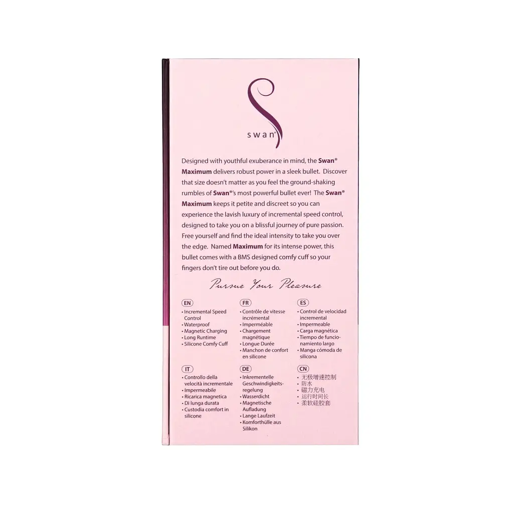 Вибропуля Swan Maximum + Comfy Cuff Pink, 9, 1х2 см (розовый) - фото 10