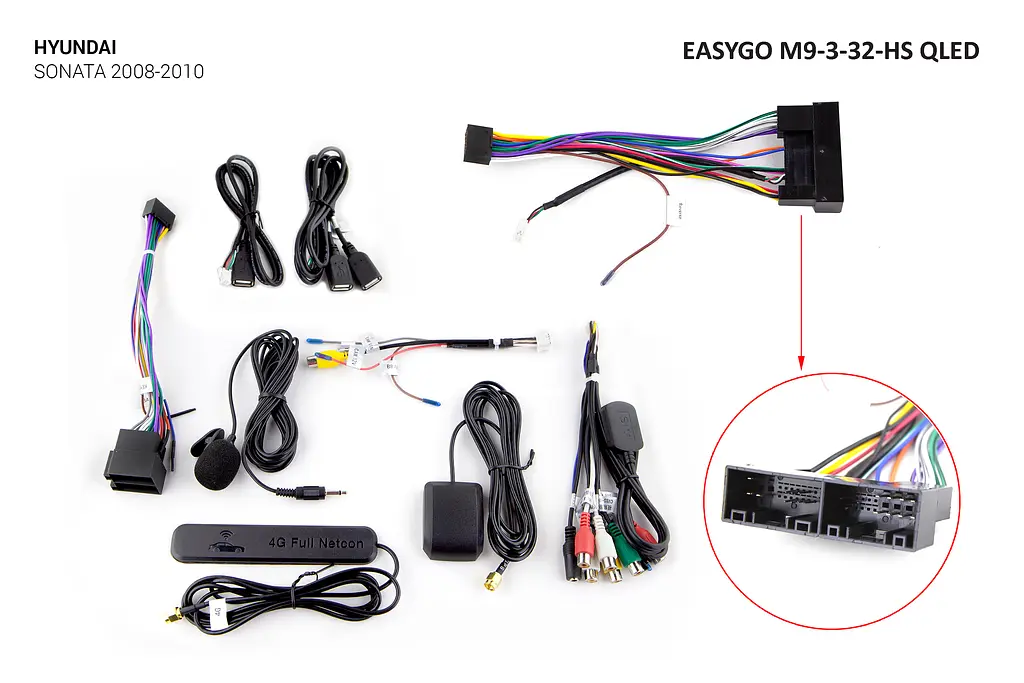 Штатна автомагнітола EasyGo M9-3-32-HS QLED Hyundai Sonata 2008-2010 - фото 2