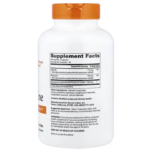 Глюкозамін і хондроїтін Glucosamine 180 капсул Doctor's Best vit0006121 - фото 2