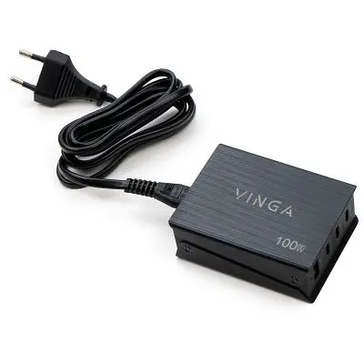 Зарядний пристрій Vinga GaN 100W PD+QC 3C1A ports 1.2m Wired Charger (VCPCH100CB) - фото 4
