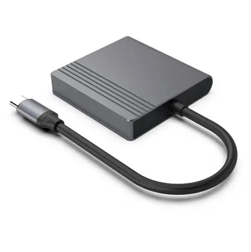 Хаб USB A-CM-HDMIFDPF-01, Black, Type-C 3.2 - HDMI 4K 60 Гц / DP 4K 60 Гц, кабель 18 см Gembird teh0027602 - фото 3