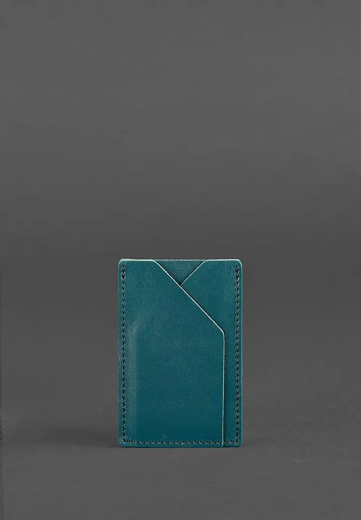 Женский кожаный кард-кейс 8.0 зеленый - фото 2