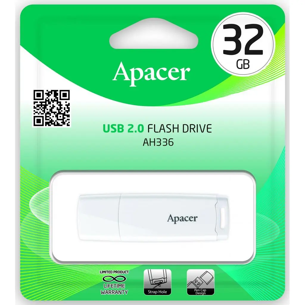 USB-флешнакопичувач Apacer 32GB AH336 білий USB 2.0 (AP32GAH336W-1) - фото 4