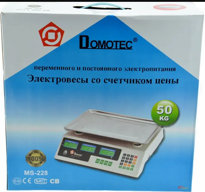 Ваги торговельні електронні 6V до 50 кг Domotec MS-228 ( 44012) - фото 3
