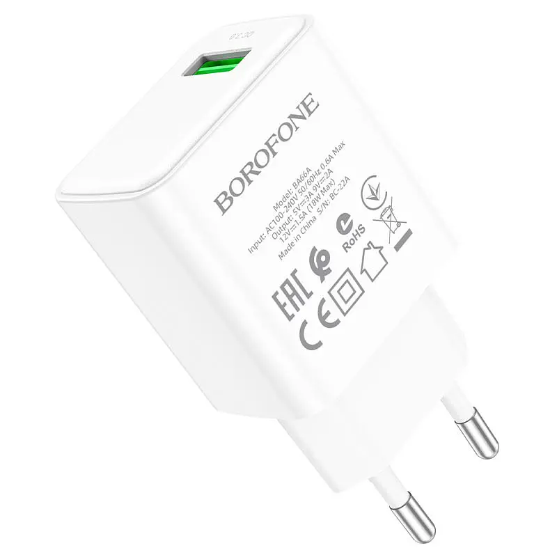 МЗП Borofone BA66A QC3.0 (1USB-A) White - фото 4
