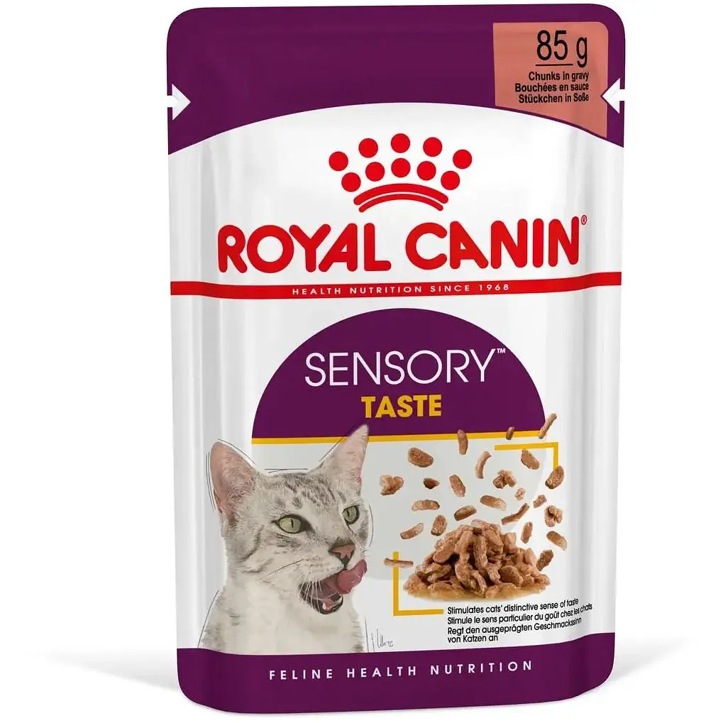 Вологий корм для дорослих котів Royal Canin Sensory Taste Gravy шматочки в соусі 1.02 кг (12 шт. х 85 г) - фото 2