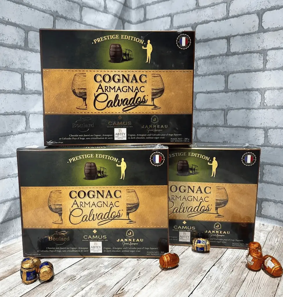 Шоколадные конфеты с алкоголем Abtey Prestige Edition Cognac Armagnac Calvados 200г - фото 5