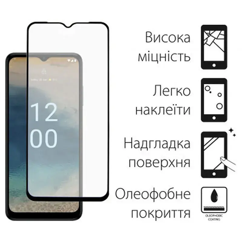 Стекло защитное Dengos Full Glue Nokia G22 (black) (TGFG-307) - фото 2