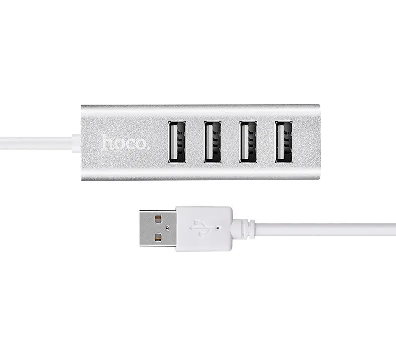 Usb-хаб Hoco HB1 4Usb Line machine Сріблястий - фото 3