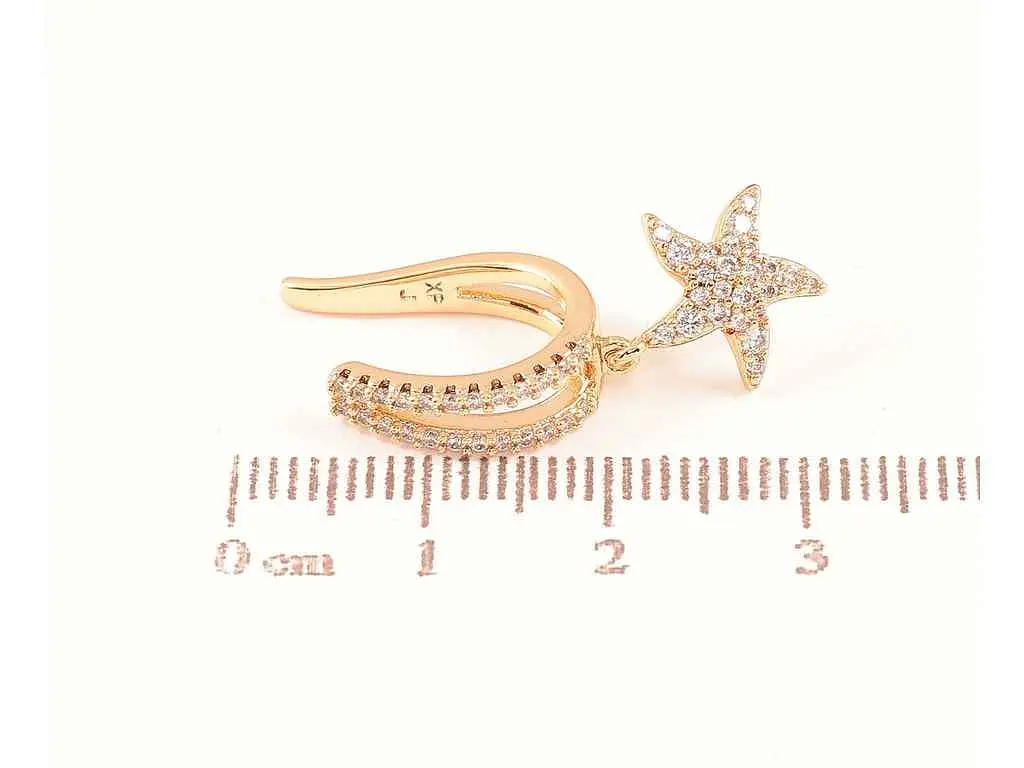 Сережки Xuping моно-кафа позолота 18K "Підвіска зірка з інкрустацією кристалами" 290820 - фото 2