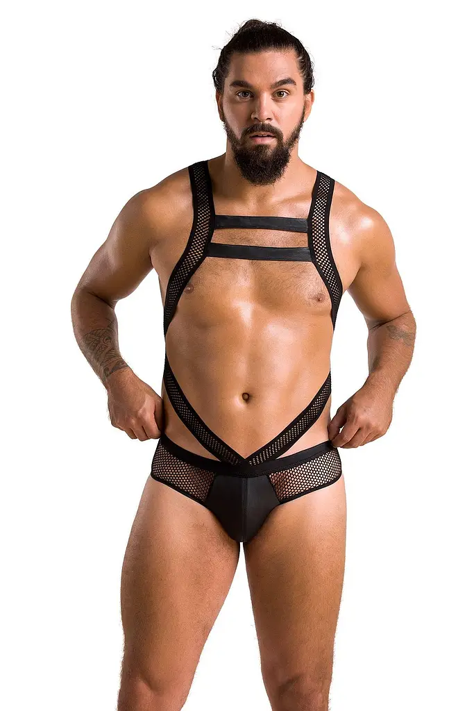 Боді на бретельках Passion 045 BODY VICTOR XXL/XXXL чорний - фото 2