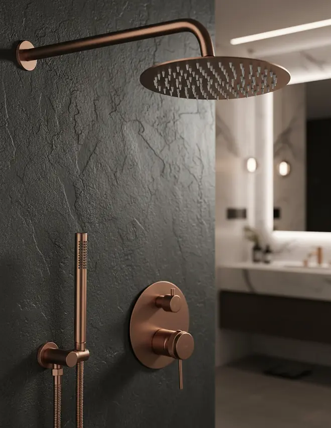 Душова система прихованого монтажу Rea Lungo Grip + Box brushed copper REA-P5651 - фото 5