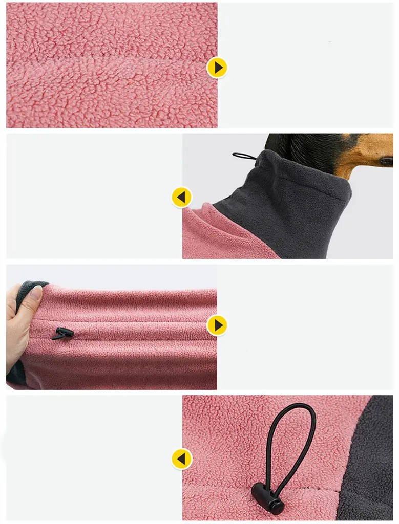 Флісовий комбінезон для собак Wan Talk Dog Clothes Cold Proof, Pink Grey, XL - фото 6