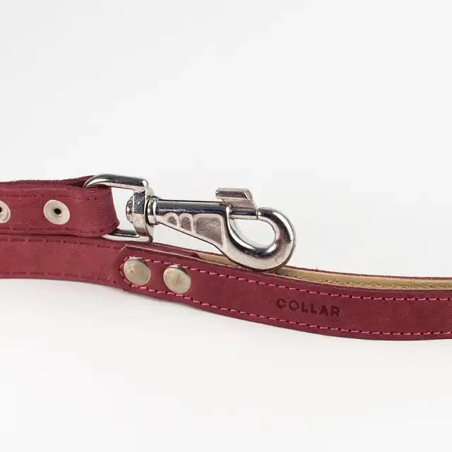 Повідець одинарний Collar, шкіра, непрошитий, М, 122х2 см, рожевий - фото 2