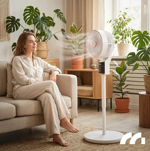 Підлоговий вентилятор MalTec Airly3000WH PRO, 60 Вт, із 3D-осциляцією, пультом, таймером та ароматерапією, 114856 - фото 2