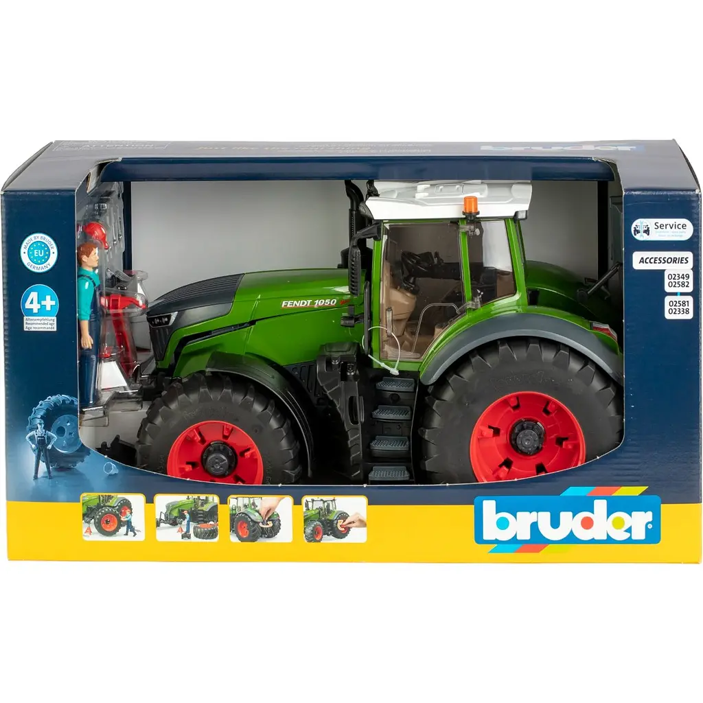 Игрушечная машинка Bruder Трактор Fendt 1050 Vario с фигуркой и аксессуарами для ремонта 1:16 (04041) - фото 6