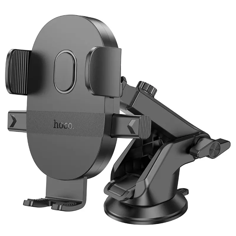 Автодержатель Hoco H19 Mighty one-button (center console) Black - фото 5