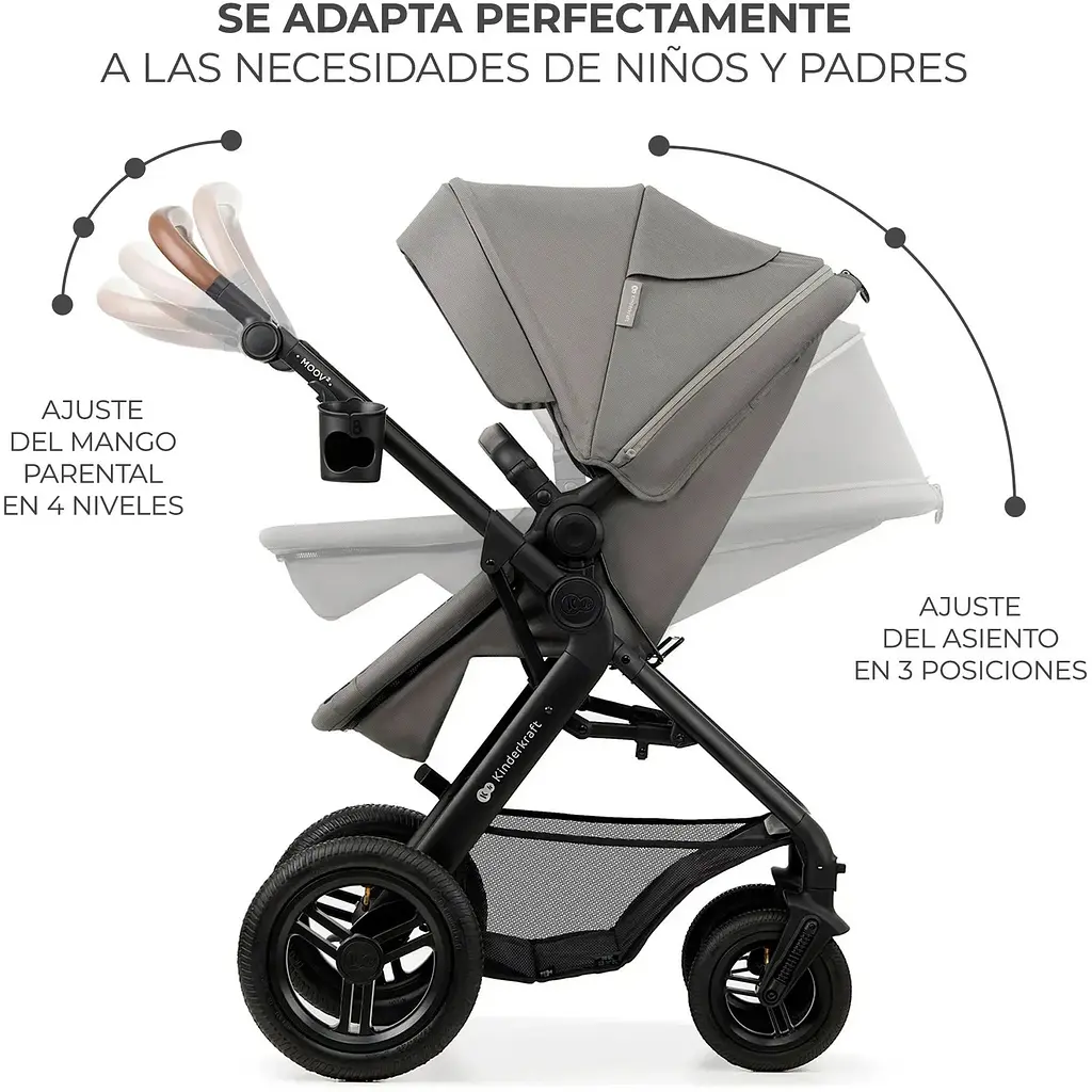 Коляска універсальна 3 в 1 Kinderkraft Moov 2 Air Light Gray (KSMOOV02LGR3000) - фото 10