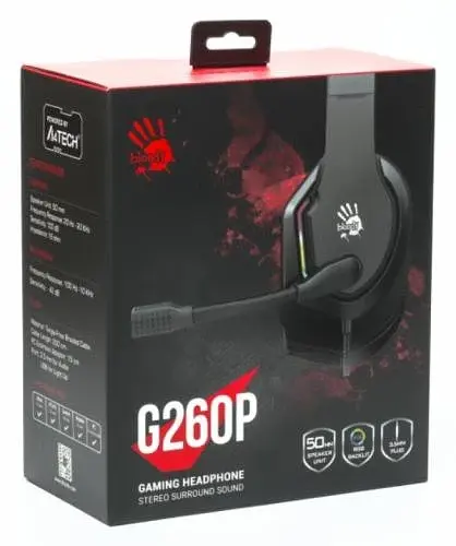 Навушники Bloody G260p Black ігрові, мікрофон, підсвічування 7 кольорів, 3.5 jack, USB, 2м - фото 6
