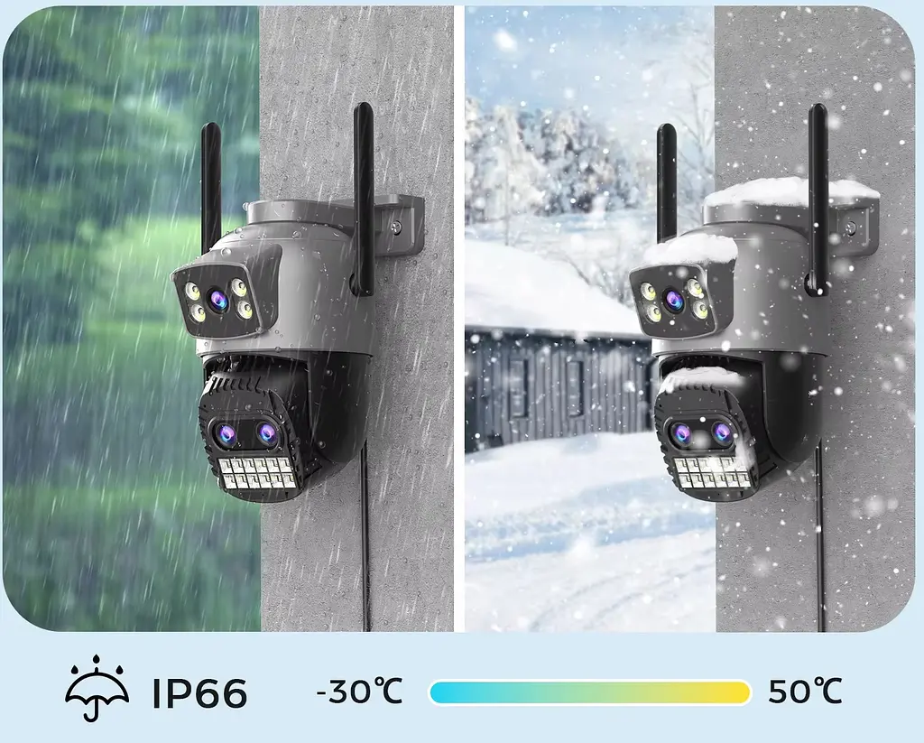Вулична WiFi IPкамера Besder A20QQ  15Мп чорна 3 об'єктиви Zoom 10-кратний - фото 4