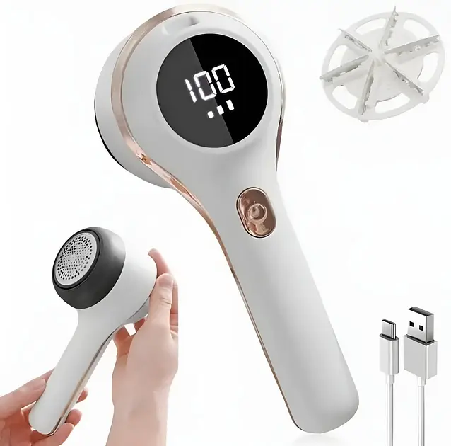 Машинка для стрижки катышек UKC Hair Ball Trimmer BB-002 аккумуляторная для одежды белая 5 Вт - фото 3