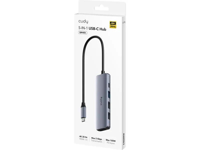 Док-станція CUDY 5-in-1 Grey (UH405) - фото 8