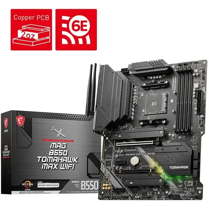 Материнська плата MSI MAG B550 Tomahawk MAX WIFI sAM4 B550 4xDDR4 M.2 HDMI DP WiFi BT ATX - фото 5