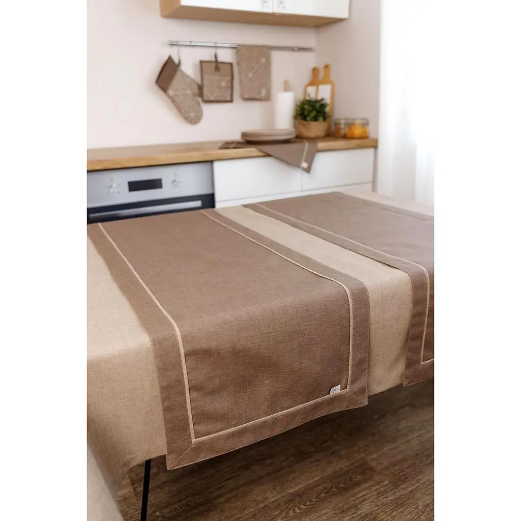 Доріжка Прованс Кориця з подвійним кантом 140х40 см коричнева (41131) - фото 3