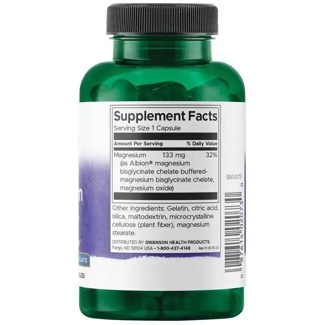 Вітаміни та мінерали Swanson Albion Magnesium Glycinate 90 капсул - фото 2