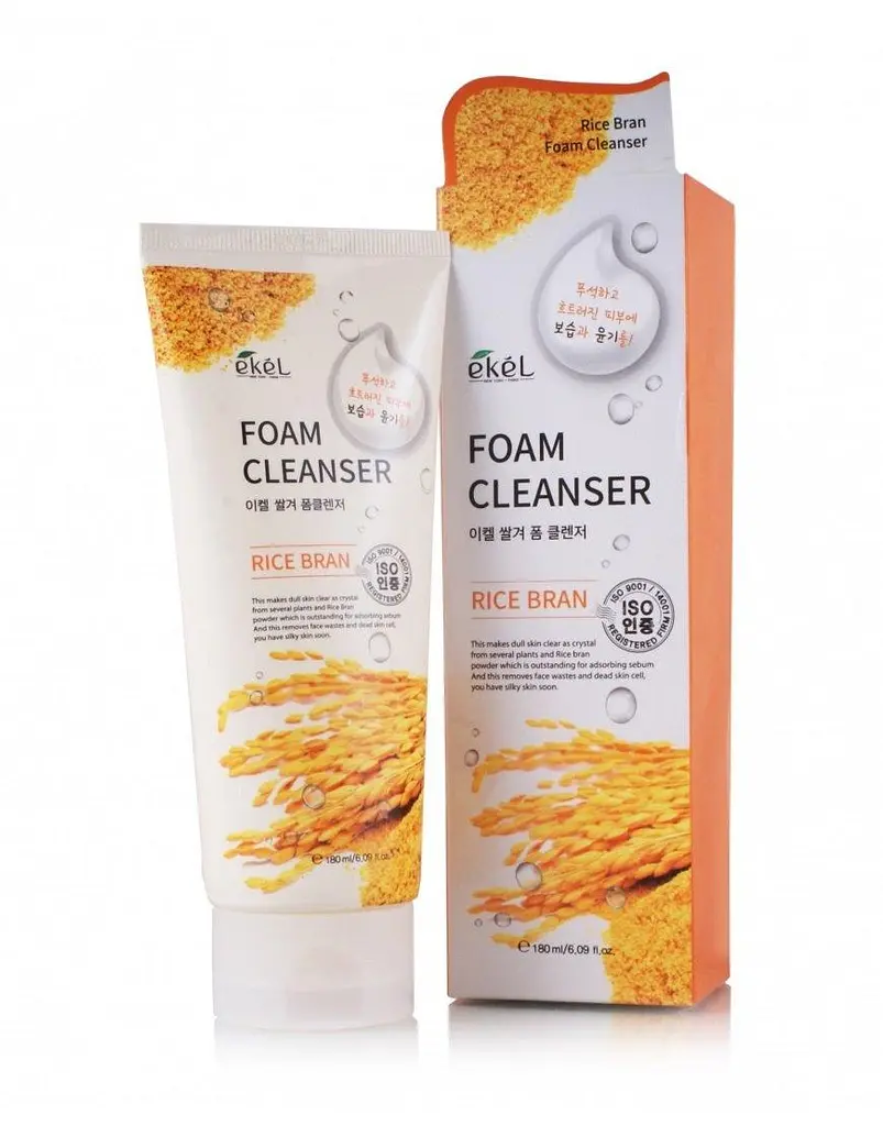 Пінка очисна для обличчя Ekel Rice Bran Foam Cleanser з екстрактом рису