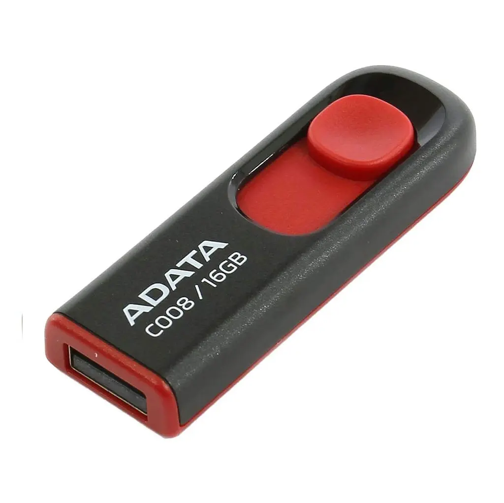 Флеш-накопичувач A-DATA USB USB 2.0 C008 16Gb Black/Red (AC008-16G-RKD) - фото 2
