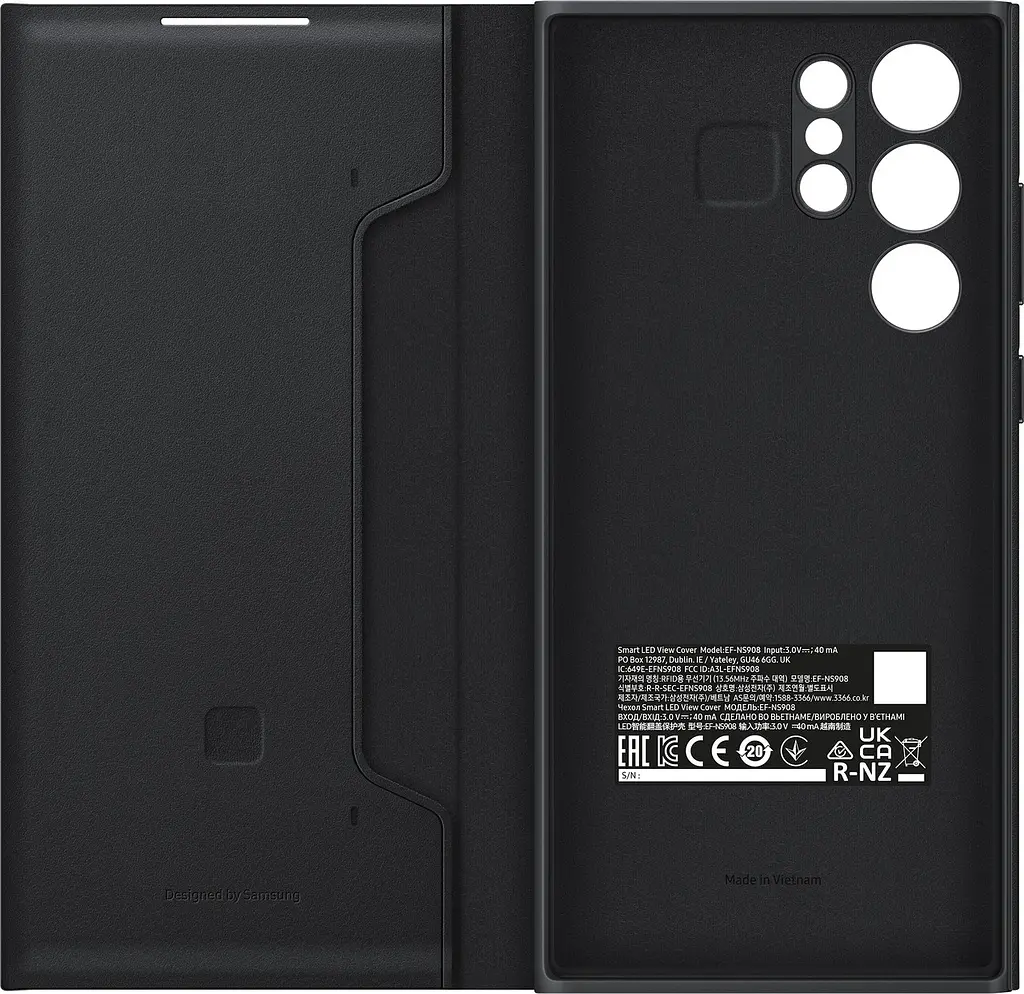 Чохол-книжка Smart LED Wallet View Cover EF-NG998PBEGRU для Samsung Galaxy S22 Ultra (6.8") Чорний - фото 5