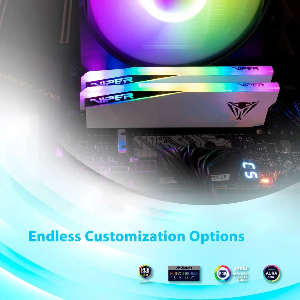 Модуль памяти Patriot DDR5 32Gb (2x16) Viper Elite 5 7000Mhz RGB (PVER532G70C38KW) - фото 6