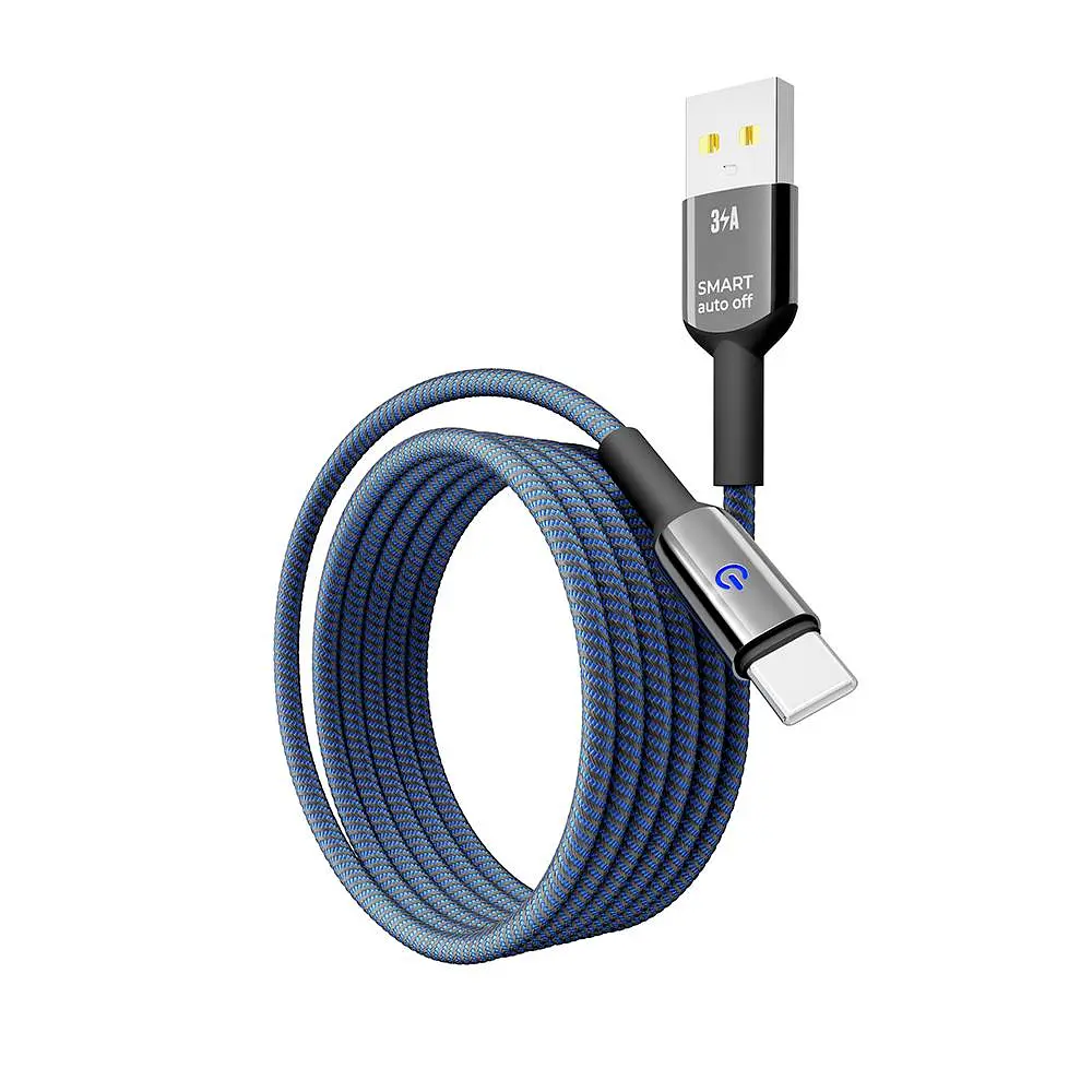 Кабель для заряджання та обміну даними USB Yoki YK-SM31 SMART Series USB/Type C 60W 3A/20V 1.2 м Чорно-Синій - фото 5