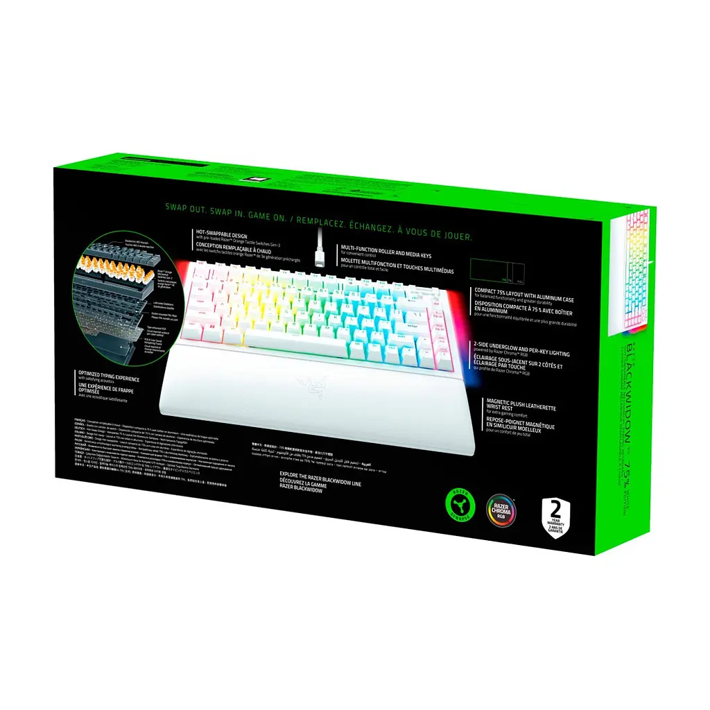 Клавіатура Razer BlackWidow V4 75% USB UA White (RZ03-05001700-R3M1) - фото 8
