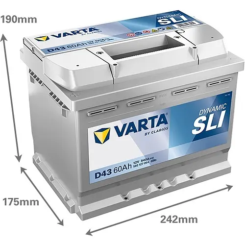 Акумулятор Varta Dynamic SLI 12В 60Аг 540А (EN) L+ (560127054) - фото 2