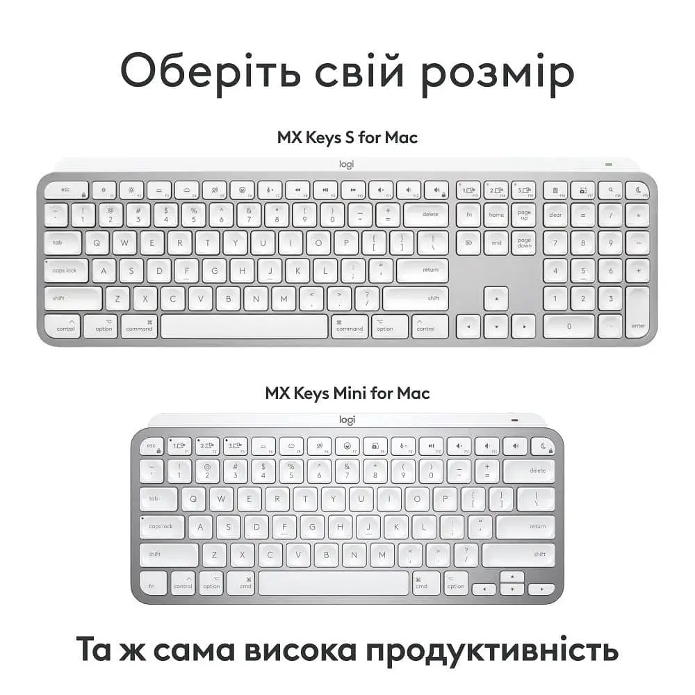 Клавиатура Logitech MX Keys S for Mac Wireless Pale Grey (920-011638) - фото 8